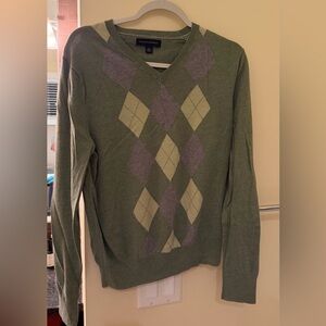 Banana Republic Green Argyle Knit